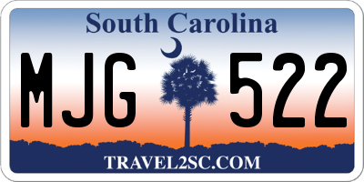 SC license plate MJG522
