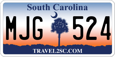 SC license plate MJG524