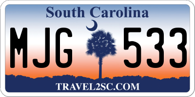 SC license plate MJG533