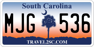 SC license plate MJG536