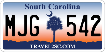 SC license plate MJG542