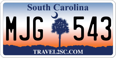SC license plate MJG543