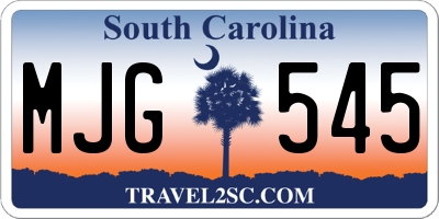 SC license plate MJG545