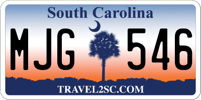 SC license plate MJG546