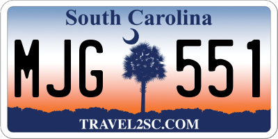 SC license plate MJG551