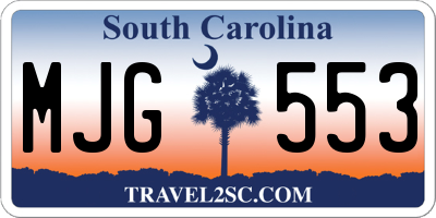 SC license plate MJG553