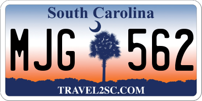SC license plate MJG562