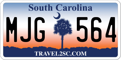 SC license plate MJG564