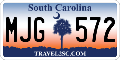 SC license plate MJG572