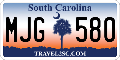 SC license plate MJG580