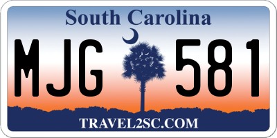 SC license plate MJG581