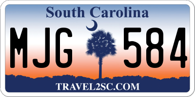 SC license plate MJG584