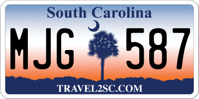 SC license plate MJG587