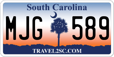 SC license plate MJG589