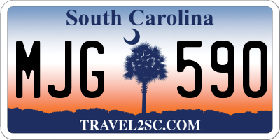 SC license plate MJG590
