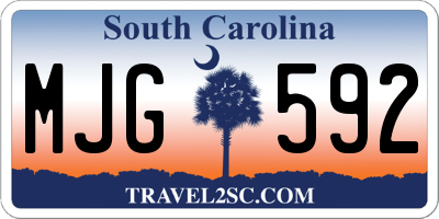 SC license plate MJG592