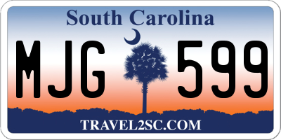 SC license plate MJG599