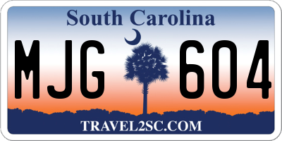 SC license plate MJG604