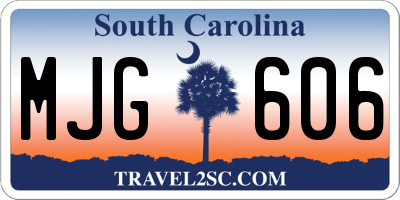 SC license plate MJG606