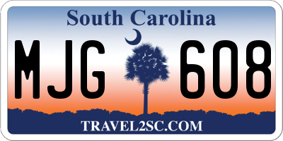SC license plate MJG608