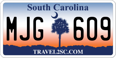 SC license plate MJG609