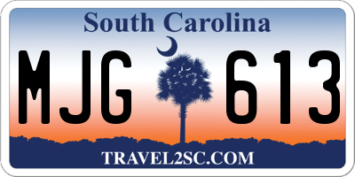 SC license plate MJG613