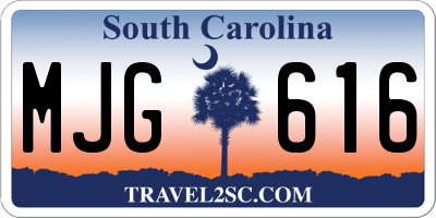 SC license plate MJG616