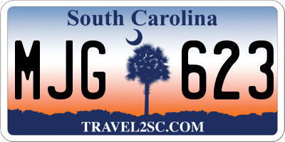 SC license plate MJG623