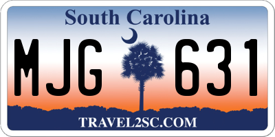 SC license plate MJG631