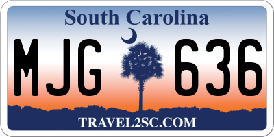SC license plate MJG636