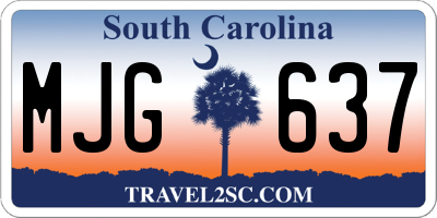 SC license plate MJG637