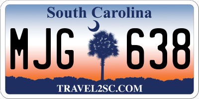 SC license plate MJG638