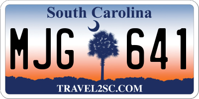 SC license plate MJG641