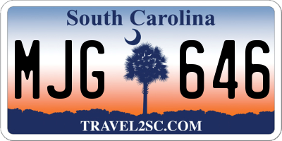 SC license plate MJG646