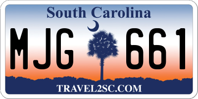 SC license plate MJG661