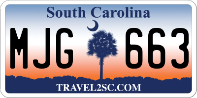SC license plate MJG663