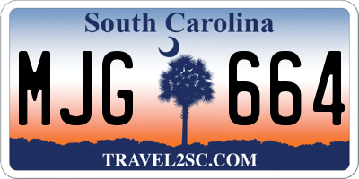 SC license plate MJG664