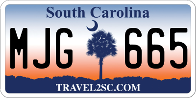 SC license plate MJG665
