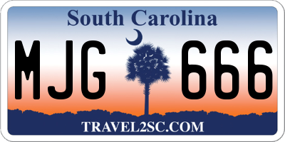 SC license plate MJG666