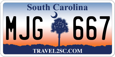 SC license plate MJG667