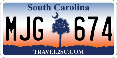 SC license plate MJG674