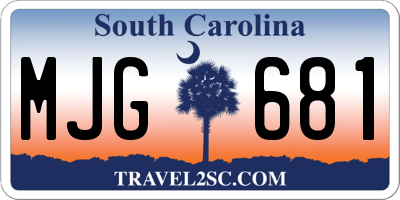 SC license plate MJG681