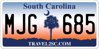 SC license plate MJG685