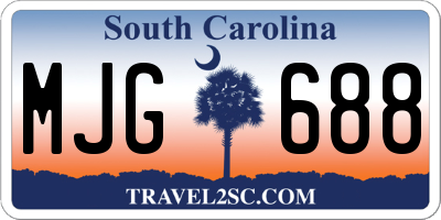 SC license plate MJG688