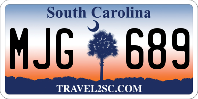 SC license plate MJG689