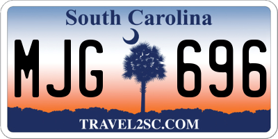 SC license plate MJG696
