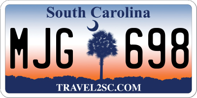 SC license plate MJG698