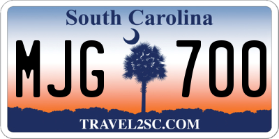 SC license plate MJG700