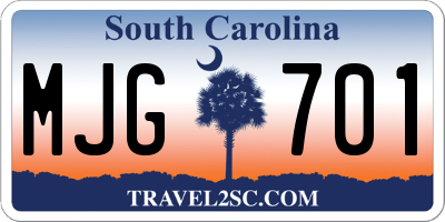 SC license plate MJG701