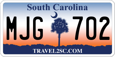 SC license plate MJG702